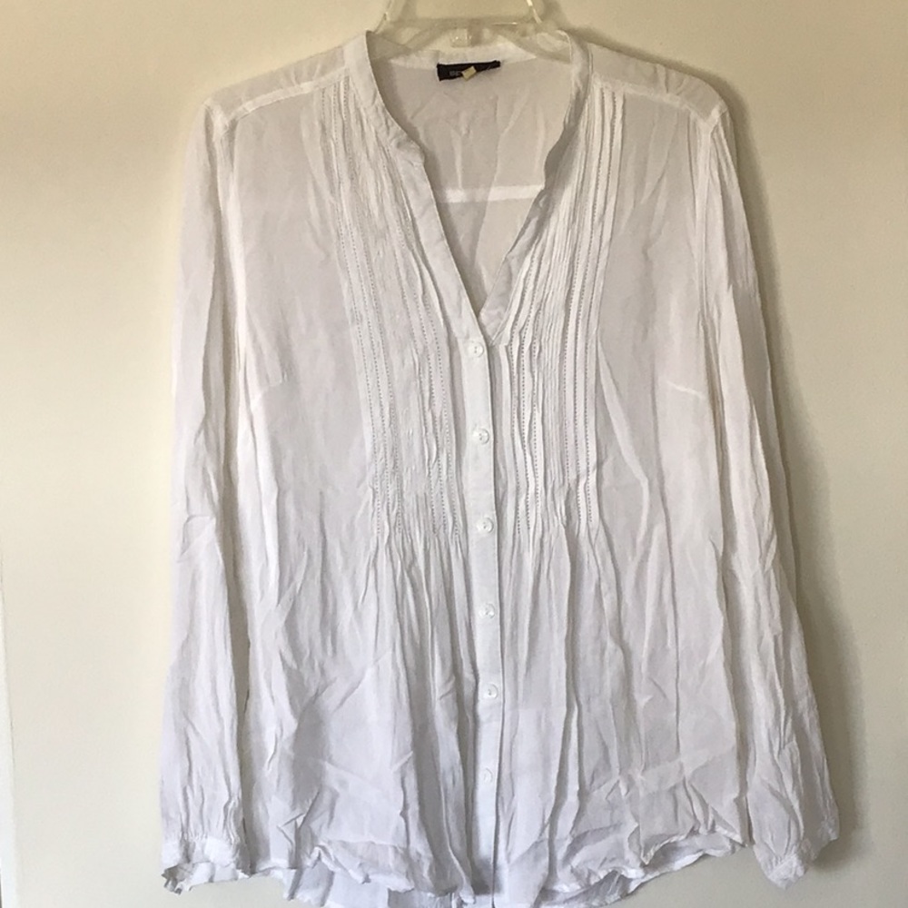 Spense: White l/s button down blouse Sz L